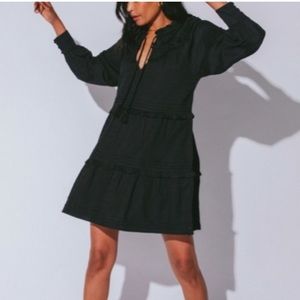 Cleobella Black Briar Jacquard Mini Dress